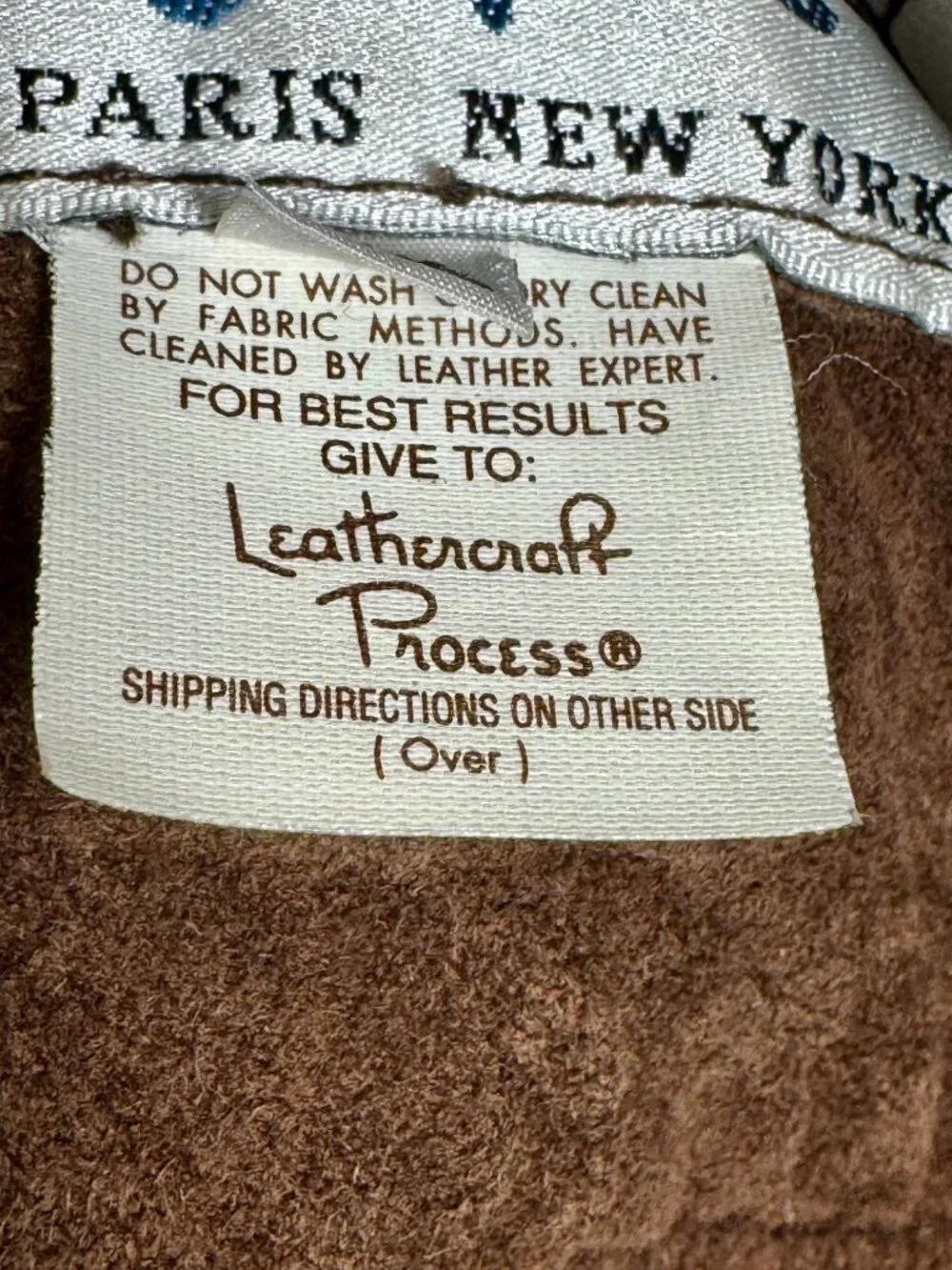Vintage Denimax Paris NY Genuine Shearling Leather Car Coat Brown XXL